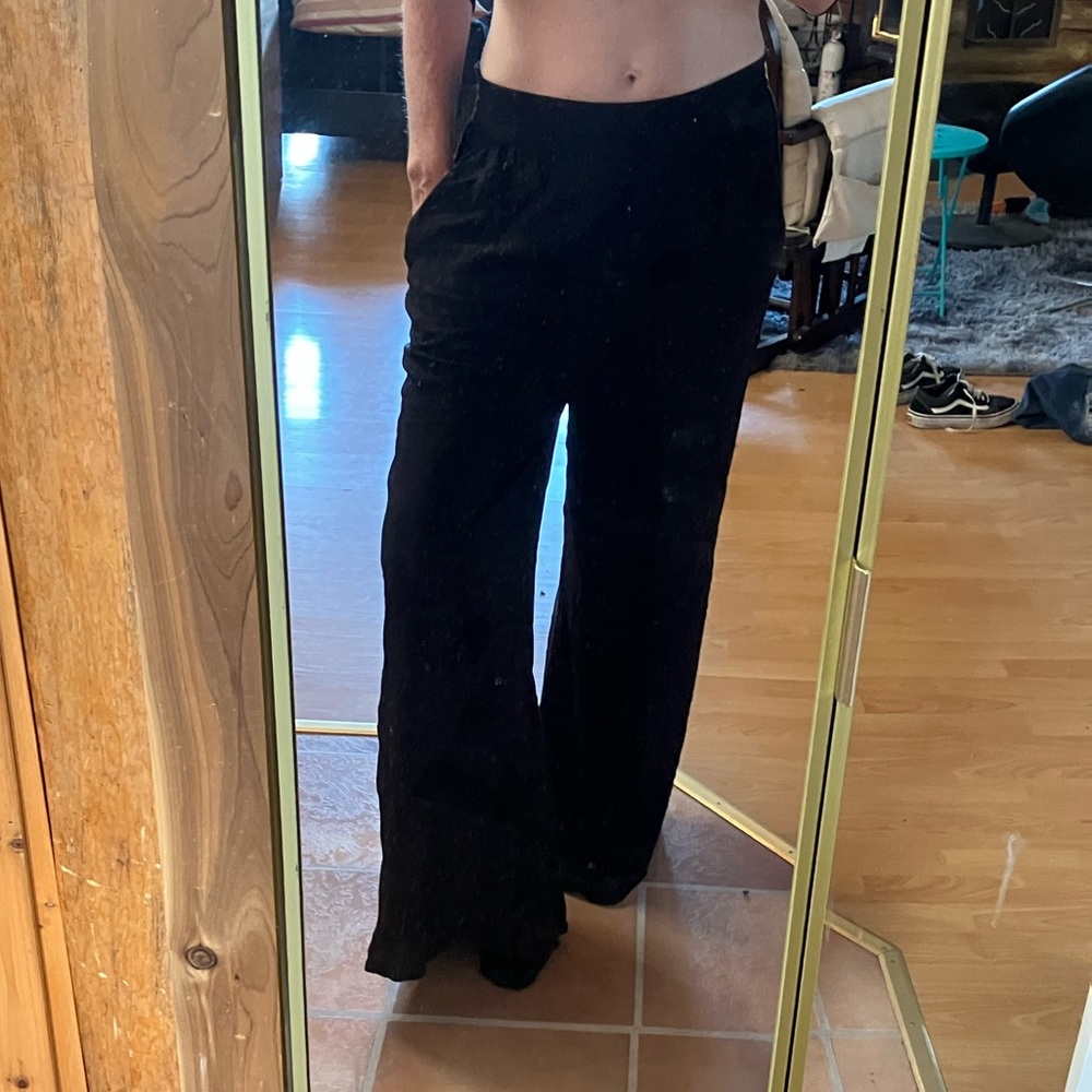 Floaty super long and wide leg pants. So soft. Great for that summer vacation!